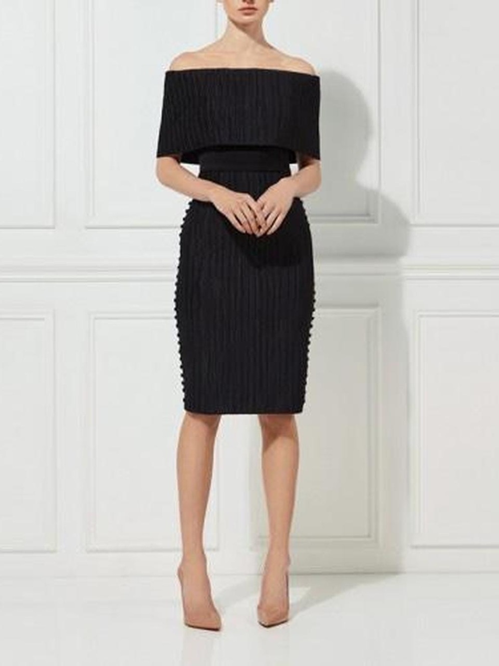 MISHA Collection Lily Black Knee Length Dress Size 6